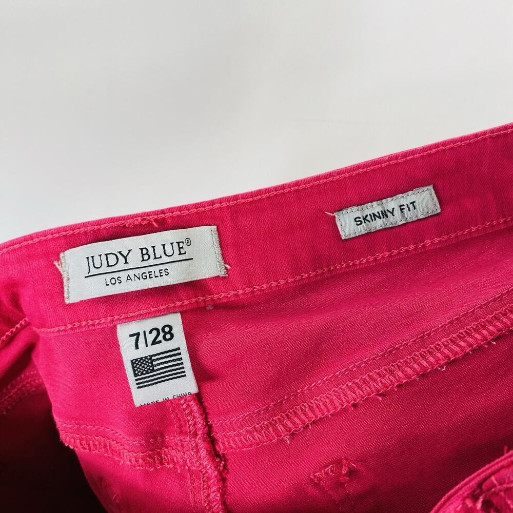 Judy Blue Skinny Jeans 28 7 Pink 5-Pocket - Picture 5 of 7